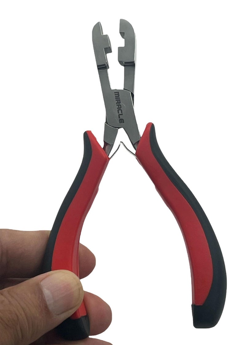 MIRACLE K-Tip Hair Extension Bond Crusher Pliers for Removing Keratin Fusion Bonds, Stainless Steel Cutout Jaw Breaker Tool for Pre-Bonded Extensions, Salon-Grade – Single-Notch Design - Image 3